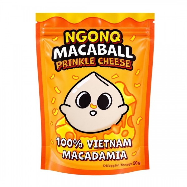 Snack Hạt Mắc Ca Vị Phô Mai NGONQ Macaball Prinkle Cheese 50g