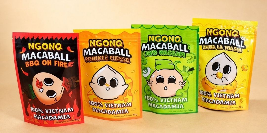 Snack Hạt Mắc Ca Vị BBQ NGONQ Macaball BBQ On Fire 50g